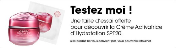 Offre Shiseido : Une taille d'essai offerte pour découvrir la Crème Activatrice d'Hydratation SPF20.